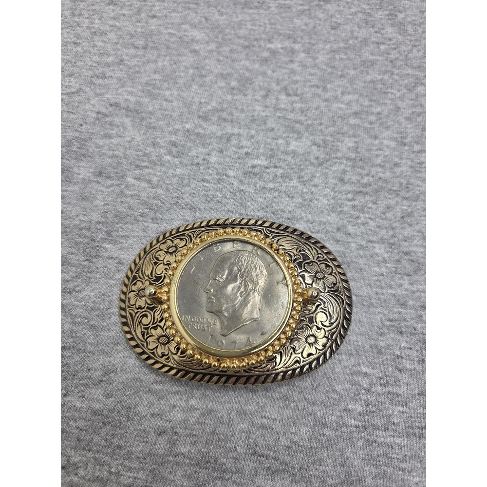1974 Eisenhower Dollar Coin Commemorative Vintage Belt Buckle